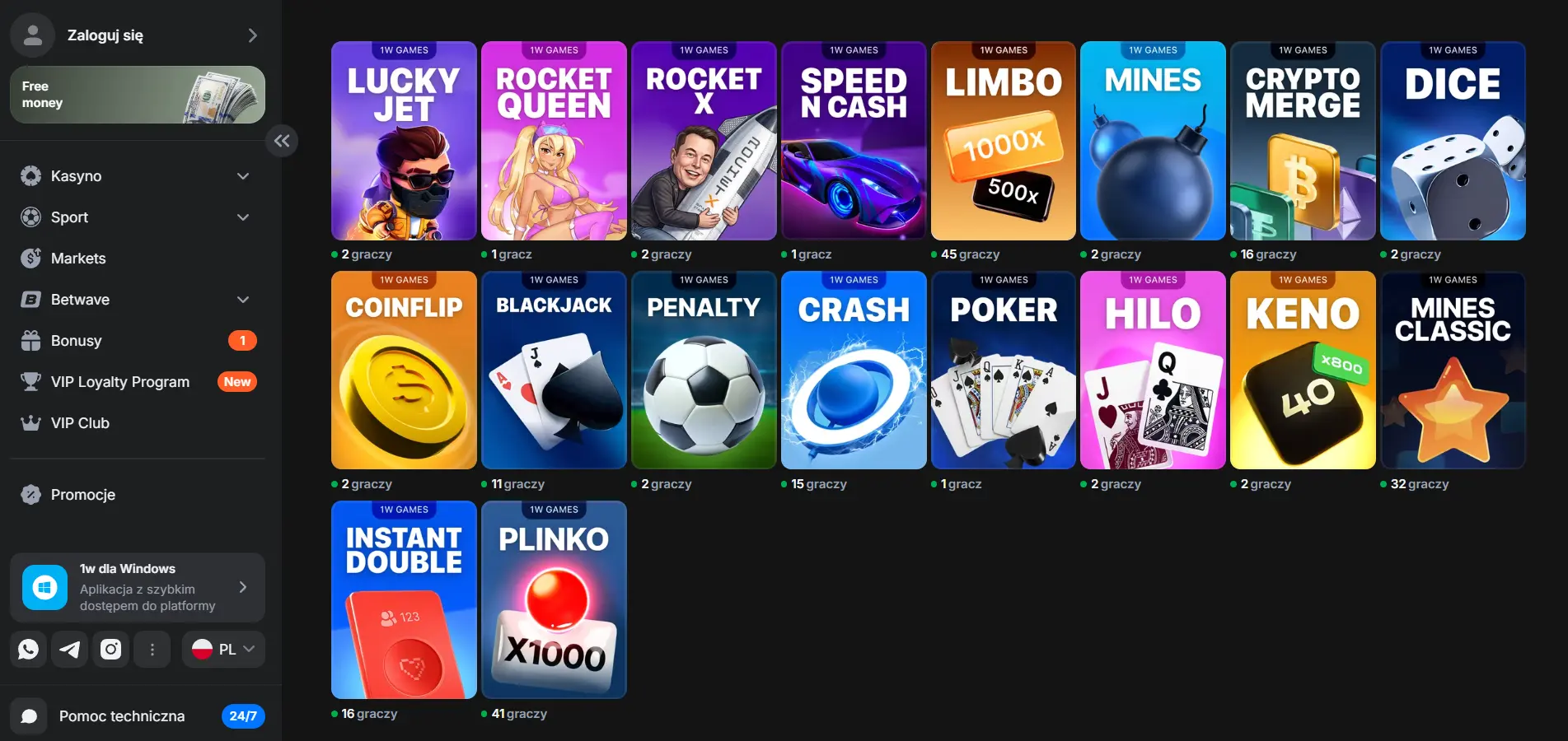 Gry na sekundy: Aviator, Lucky Jet i TVBet — 1win
